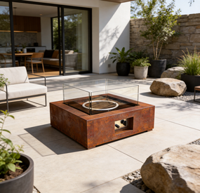 Corten Steel Gas Fire Pit